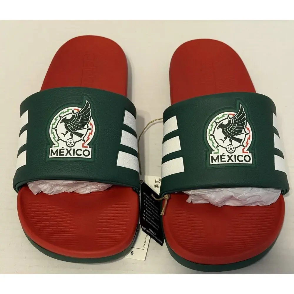 Adidas Adilette Comfort 2.0 Mexico Slide Sandals Size 6 M 7 W Futbol NEW